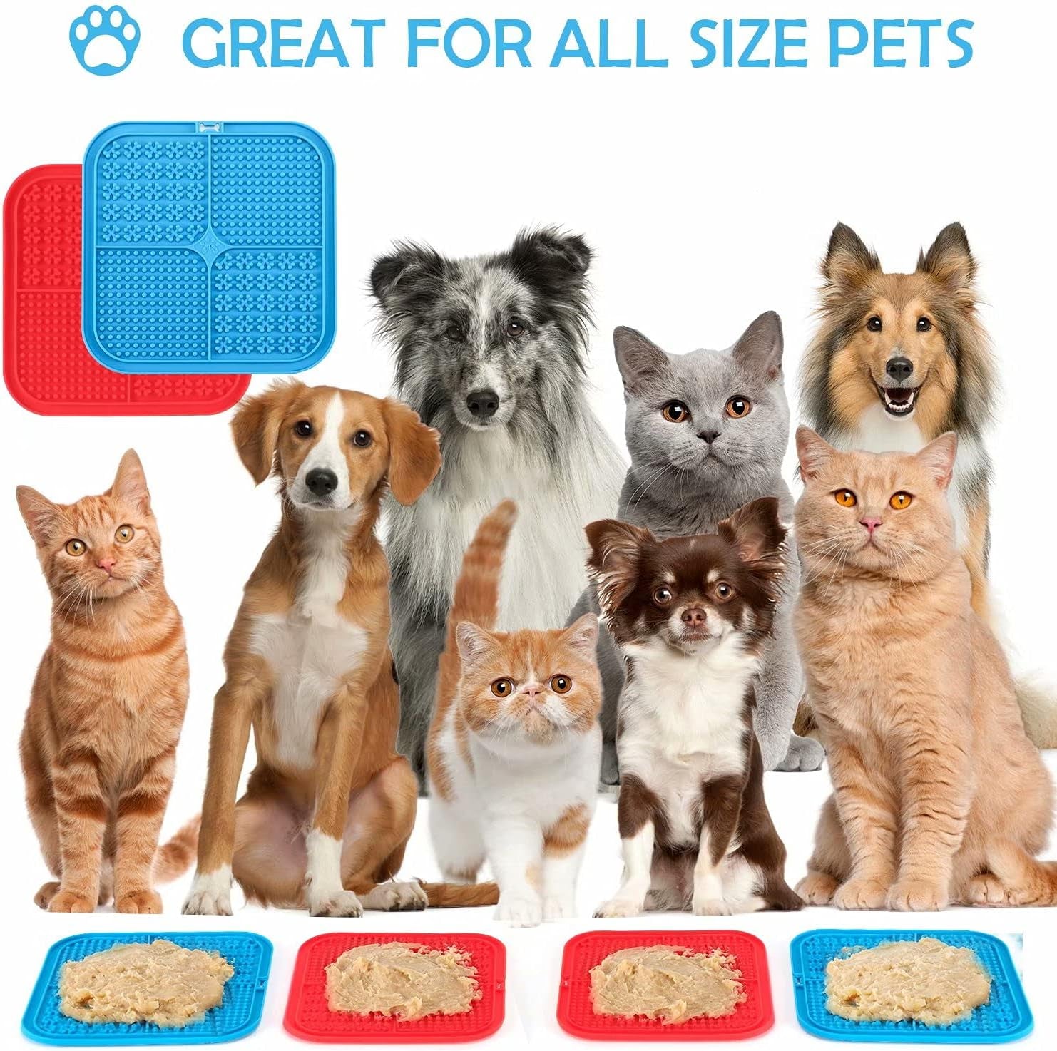 Dog Slow Feeders Helps Reduce Boredom & Anxiety丨Feeder Mat for Yogurt or Peanut Butter丨Dog Puzzle Toy Alternative to a Slow Feeder Dog Bowl丨Interactive Dog Toy Help for Nail Trimming丨Bathing