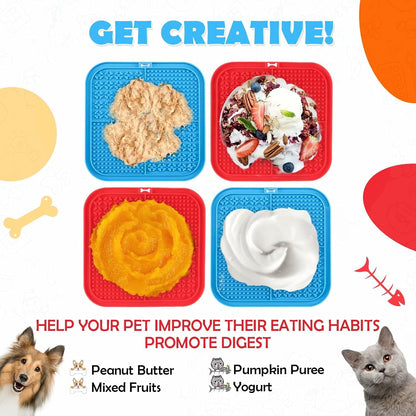 Dog Slow Feeders Helps Reduce Boredom & Anxiety丨Feeder Mat for Yogurt or Peanut Butter丨Dog Puzzle Toy Alternative to a Slow Feeder Dog Bowl丨Interactive Dog Toy Help for Nail Trimming丨Bathing