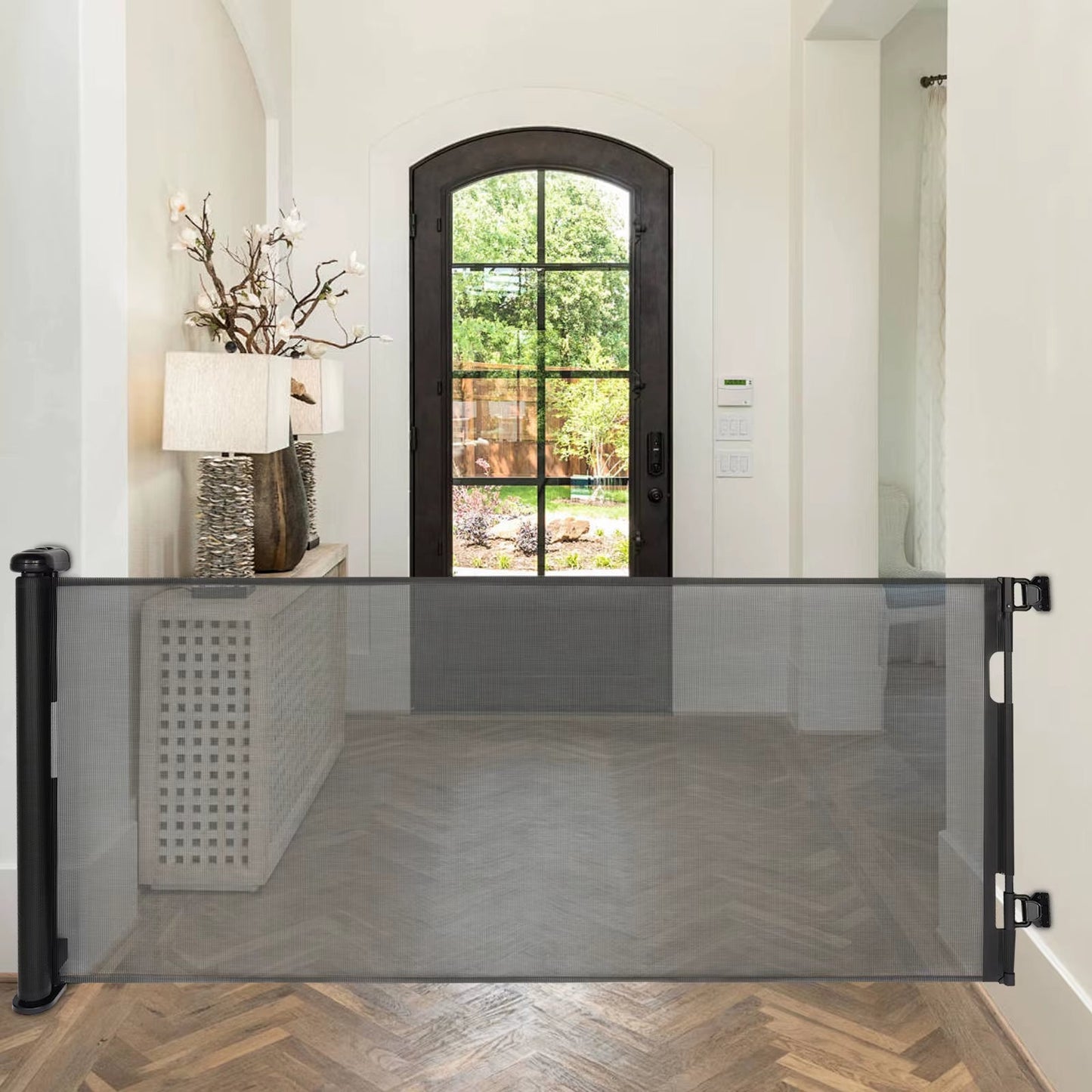 Adjustable Temperature Pet Gate Retractable Baby Gate Pet Gate for Stairs, Corridors, Bedrooms - pet needs313048947924Adjustable Temperature Pet Gate Retractable Baby Gate Pet Gate for Stairs, Corridors, BedroomsWhitepet needs