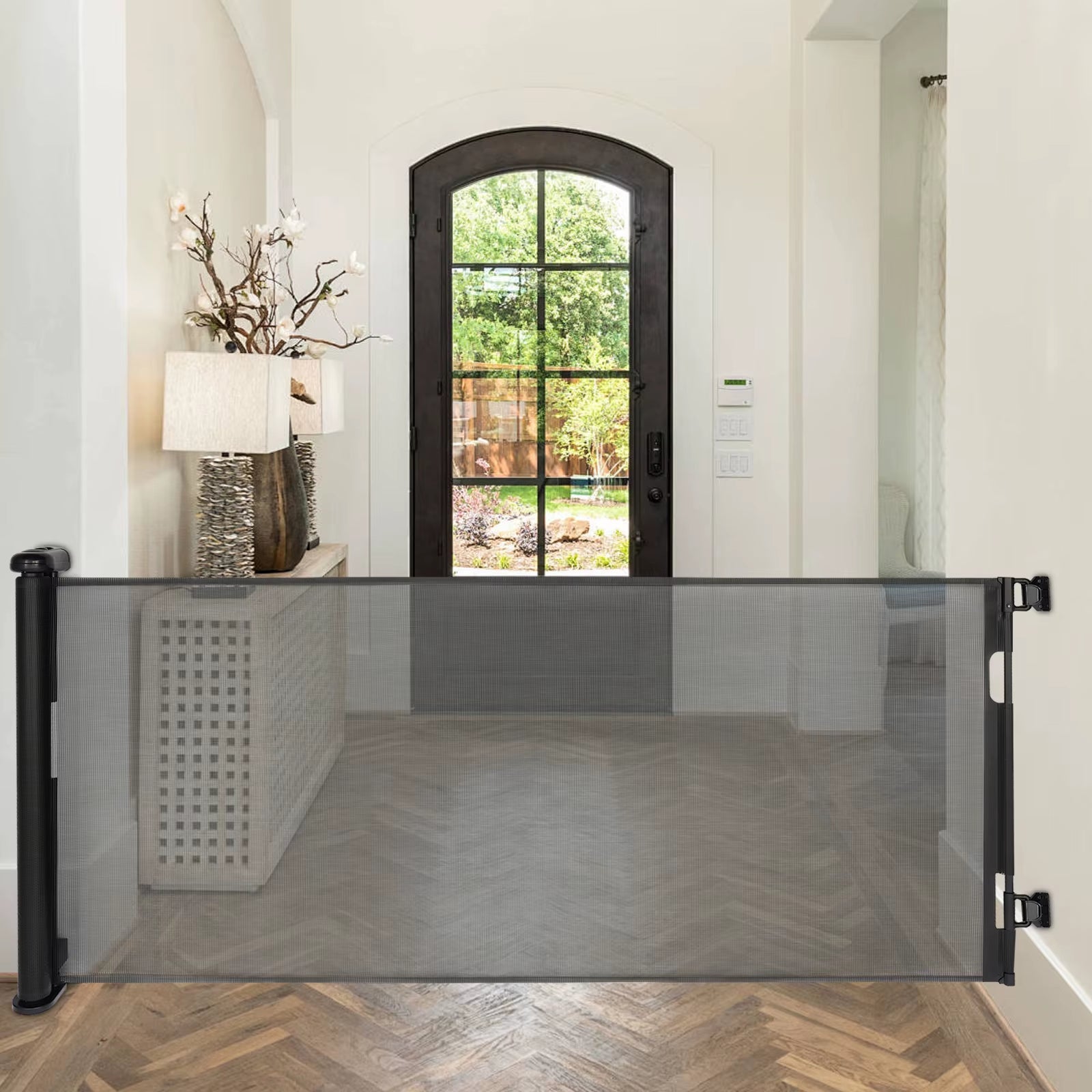 Adjustable Temperature Pet Gate Retractable Baby Gate Pet Gate for Stairs, Corridors, Bedrooms - pet needs313048947924Adjustable Temperature Pet Gate Retractable Baby Gate Pet Gate for Stairs, Corridors, BedroomsWhitepet needs