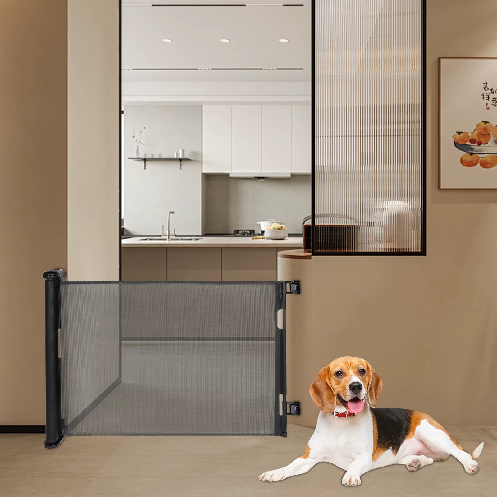 Adjustable Temperature Pet Gate Retractable Baby Gate Pet Gate for Stairs, Corridors, Bedrooms - pet needs313048947924Adjustable Temperature Pet Gate Retractable Baby Gate Pet Gate for Stairs, Corridors, BedroomsWhitepet needs