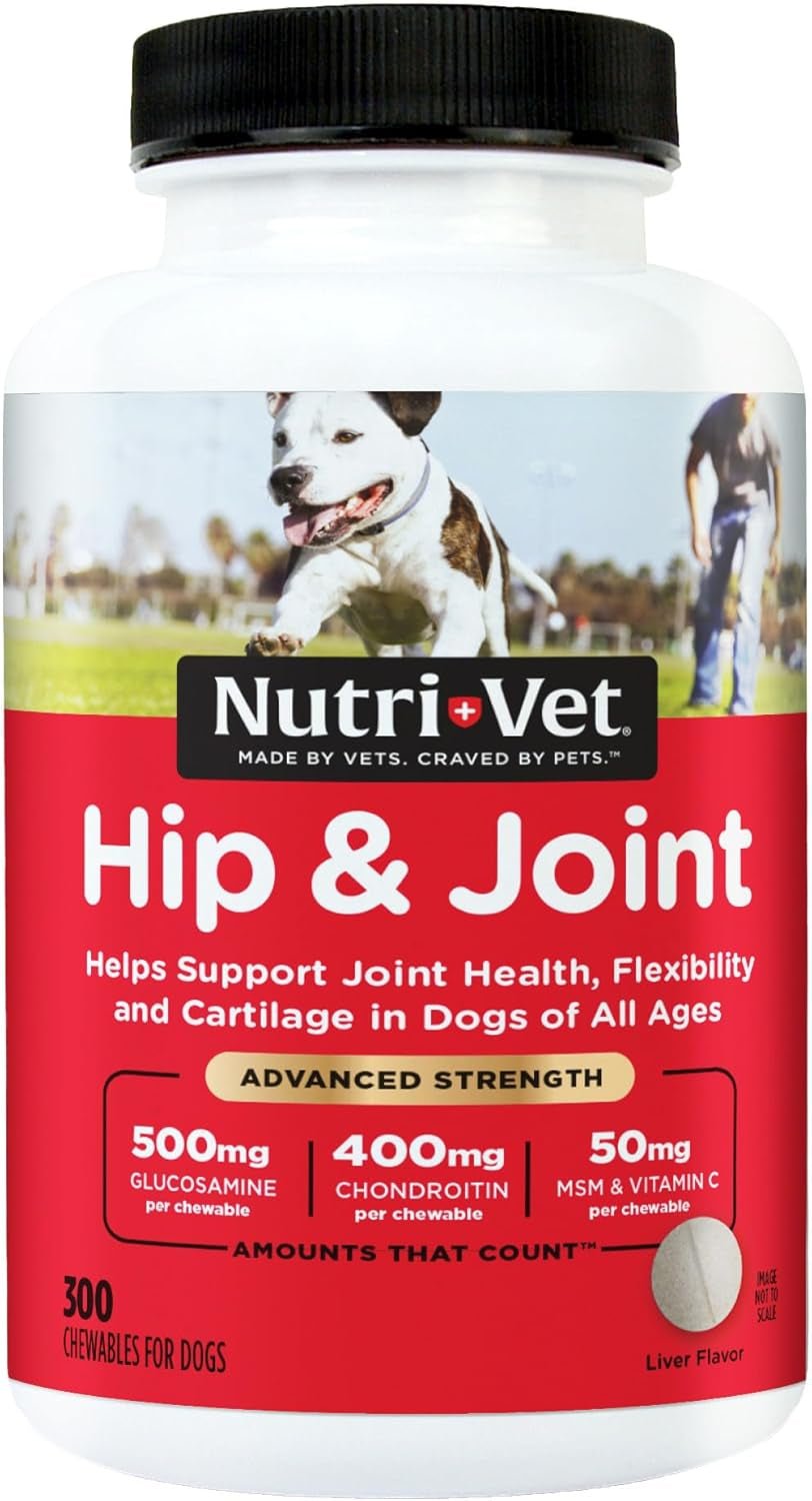 Advanced Strength Hip & Joint Supplement for Dogs, Puppy Supplements, Dog Joint Supplement, Contains 500Mg of Glucosamine, 400Mg of Chondroitin, 50Mg of MSM, Puppy Essentials, 300 Tablets - pet needs313103320372Advanced Strength Hip & Joint Supplement for Dogs, Puppy Supplements, Dog Joint Supplement, Contains 500Mg of Glucosamine, 400Mg of Chondroitin, 50Mg of MSM, Puppy Essentials, 300 Tablets300 Countpet needs