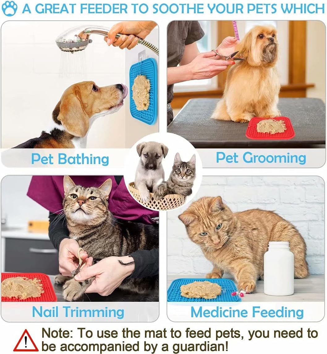 Dog Slow Feeders Helps Reduce Boredom & Anxiety丨Feeder Mat for Yogurt or Peanut Butter丨Dog Puzzle Toy Alternative to a Slow Feeder Dog Bowl丨Interactive Dog Toy Help for Nail Trimming丨Bathing