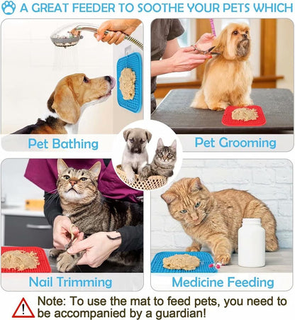 Dog Slow Feeders Helps Reduce Boredom & Anxiety丨Feeder Mat for Yogurt or Peanut Butter丨Dog Puzzle Toy Alternative to a Slow Feeder Dog Bowl丨Interactive Dog Toy Help for Nail Trimming丨Bathing