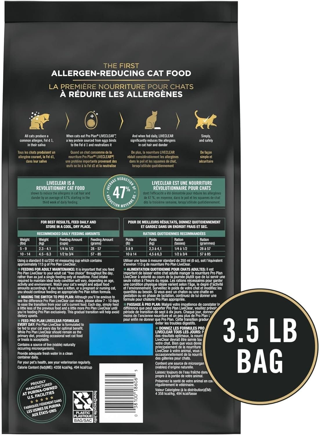 Allergen Reducing, High Protein Cat Food, LIVECLEAR Chicken and Rice Formula - 3.5 Lb. Bag - pet needs7445040680639Allergen Reducing, High Protein Cat Food, LIVECLEAR Chicken and Rice Formula - 3.5 Lb. BagChicken3.5 Pound (Pack Of 1)3.5 Pound (Pack Of 1)pet needs