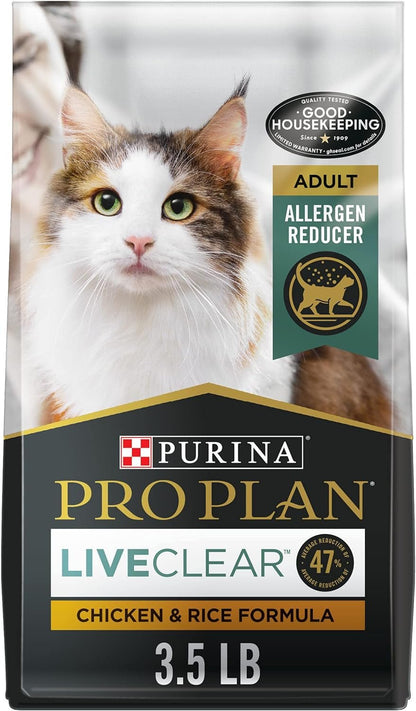 Allergen Reducing, High Protein Cat Food, LIVECLEAR Chicken and Rice Formula - 3.5 Lb. Bag - pet needs7445040680639Allergen Reducing, High Protein Cat Food, LIVECLEAR Chicken and Rice Formula - 3.5 Lb. BagChicken3.5 Pound (Pack Of 1)3.5 Pound (Pack Of 1)pet needs