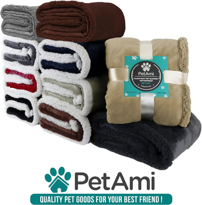 Dog Blanket for Bed, XL Pet Blanket Large Dogs, Fleece Furniture Couch Cover Protector Sofa Car Crate Kennel, Soft Sherpa Cat Throw Plush Reversible Washable, Twin 60X80 Dark Gray