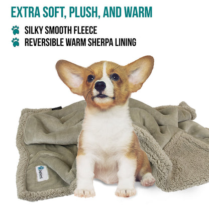 Washable Pet Blanket Fleece Dog Cat Bed Soft Sherpa Reversible Dog Blanket Warm