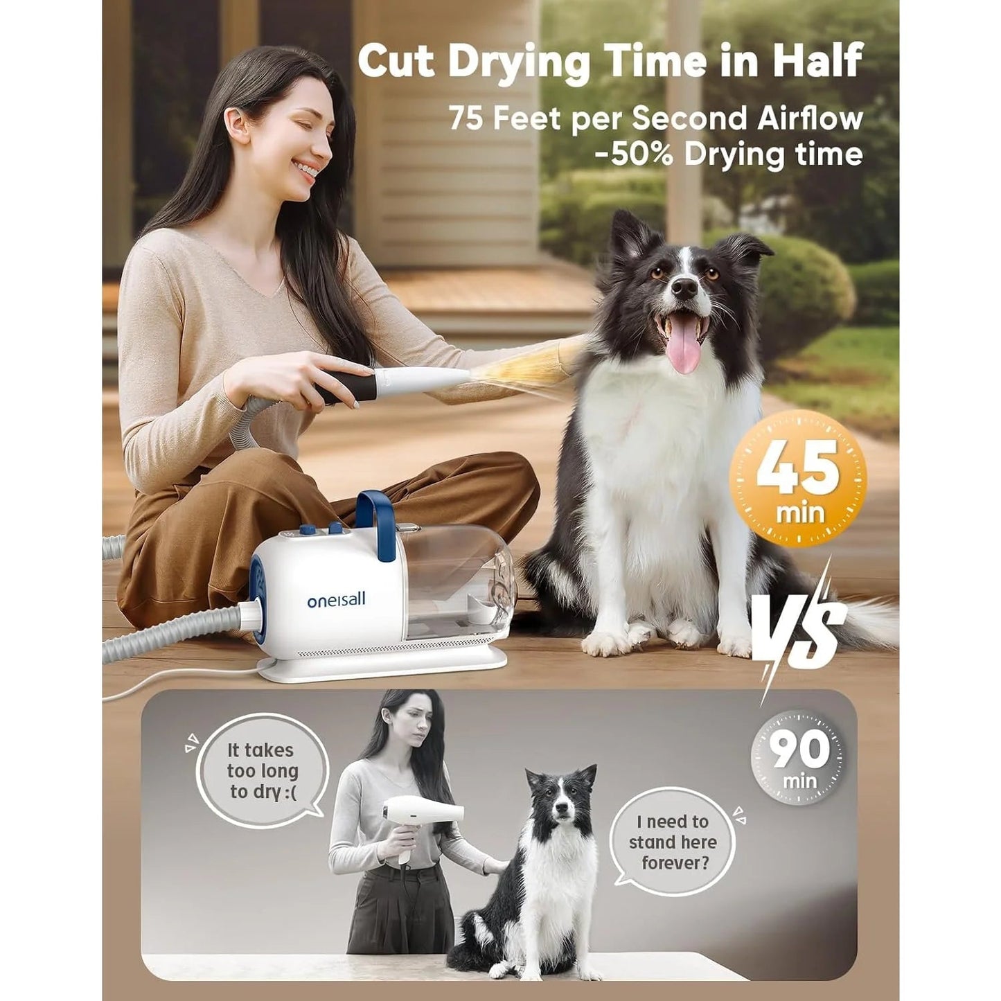 BM1 Dog Grooming Vacuum for Shedding & Drying Trimming Pet Hair, 8 in 1 Pet Grooming Vacuum & Dryer, Low Noise Pet Vacuum, Dog Grooming Kit with 7 Levels Blow Temperature & 1.5L Dust Cup - pet needs313089452432BM1 Dog Grooming Vacuum for Shedding & Drying Trimming Pet Hair, 8 in 1 Pet Grooming Vacuum & Dryer, Low Noise Pet Vacuum, Dog Grooming Kit with 7 Levels Blow Temperature & 1.5L Dust CupDog Grooming Kitpet needs