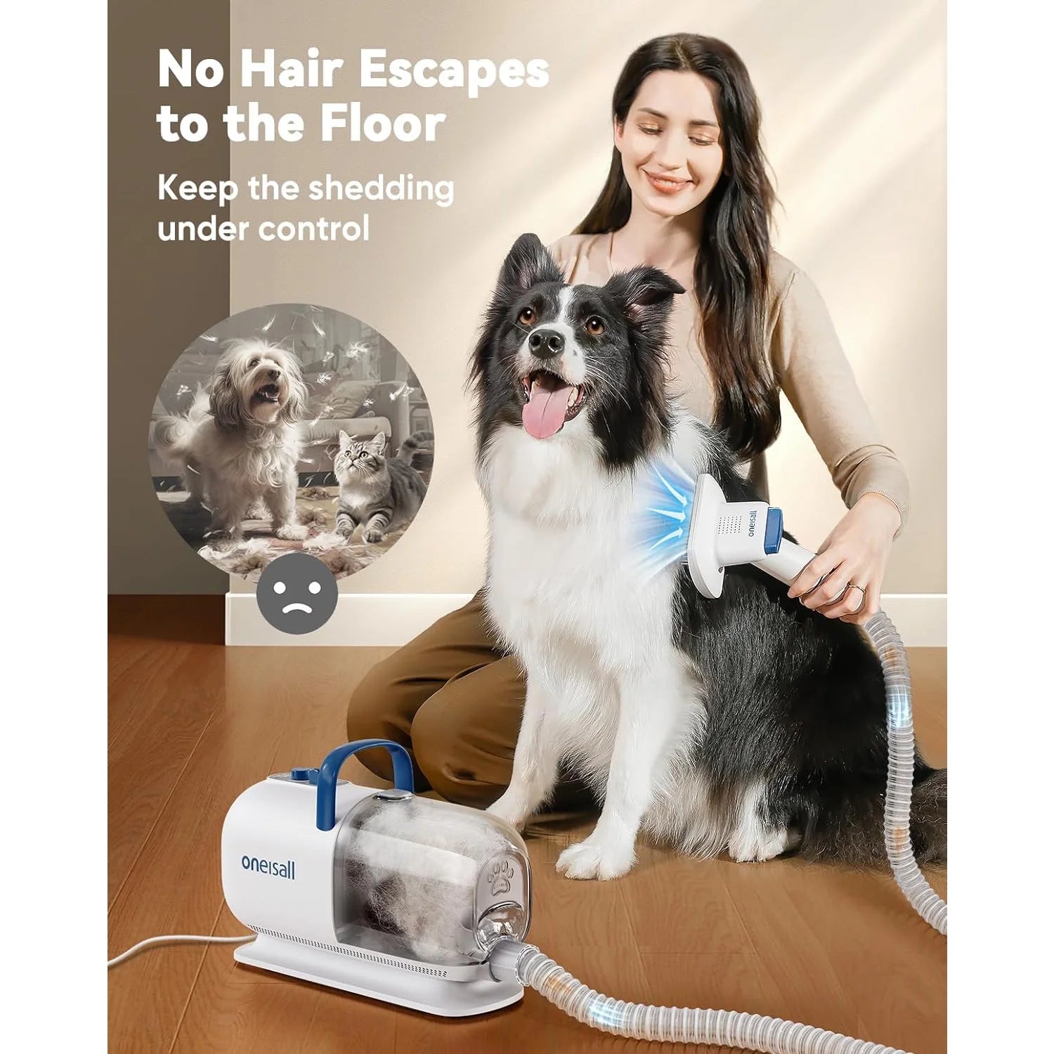 BM1 Dog Grooming Vacuum for Shedding & Drying Trimming Pet Hair, 8 in 1 Pet Grooming Vacuum & Dryer, Low Noise Pet Vacuum, Dog Grooming Kit with 7 Levels Blow Temperature & 1.5L Dust Cup - pet needs313089452432BM1 Dog Grooming Vacuum for Shedding & Drying Trimming Pet Hair, 8 in 1 Pet Grooming Vacuum & Dryer, Low Noise Pet Vacuum, Dog Grooming Kit with 7 Levels Blow Temperature & 1.5L Dust CupDog Grooming Kitpet needs