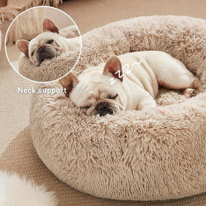 Calming Cat Bed for Indoor Cats,Anti - Anxiety Donut round Dog Bed,Fluffy Faux Fur Washable Pet Bed for Small Medium Dogs and Cats,Taupe,24In - pet needs705353613715Calming Cat Bed for Indoor Cats,Anti - Anxiety Donut round Dog Bed,Fluffy Faux Fur Washable Pet Bed for Small Medium Dogs and Cats,Taupe,24InBeige Taupe24"24"pet needs