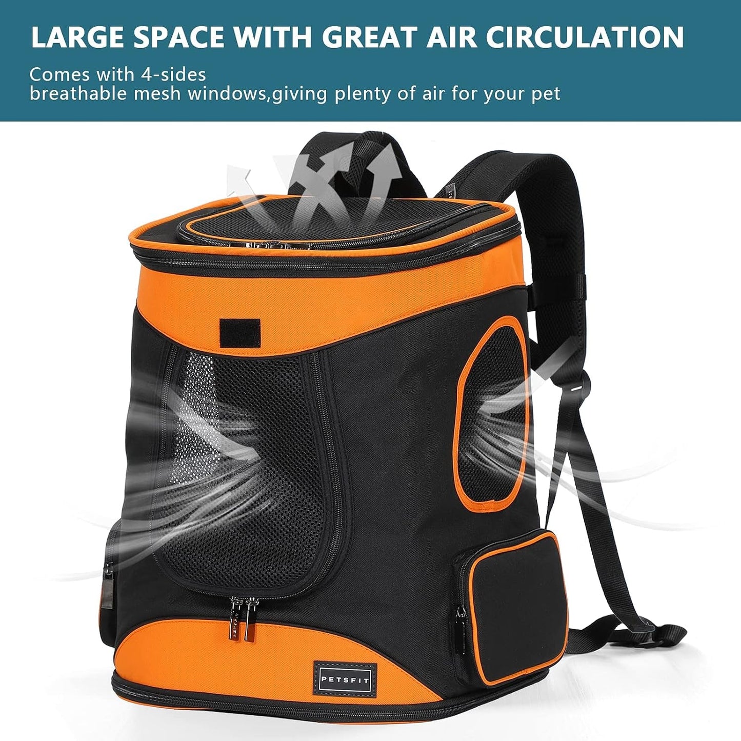 Cat Backpack Carrier Easy - Fit Dog Travel Backpack Carrier for Hiking Walking Cycling Suitable for Small Medium Dogs Cats and Rabbits up to 22 Pounds, Orange - pet needs7445057956963Cat Backpack Carrier Easy - Fit Dog Travel Backpack Carrier for Hiking Walking Cycling Suitable for Small Medium Dogs Cats and Rabbits up to 22 Pounds, OrangeOrangepet needs