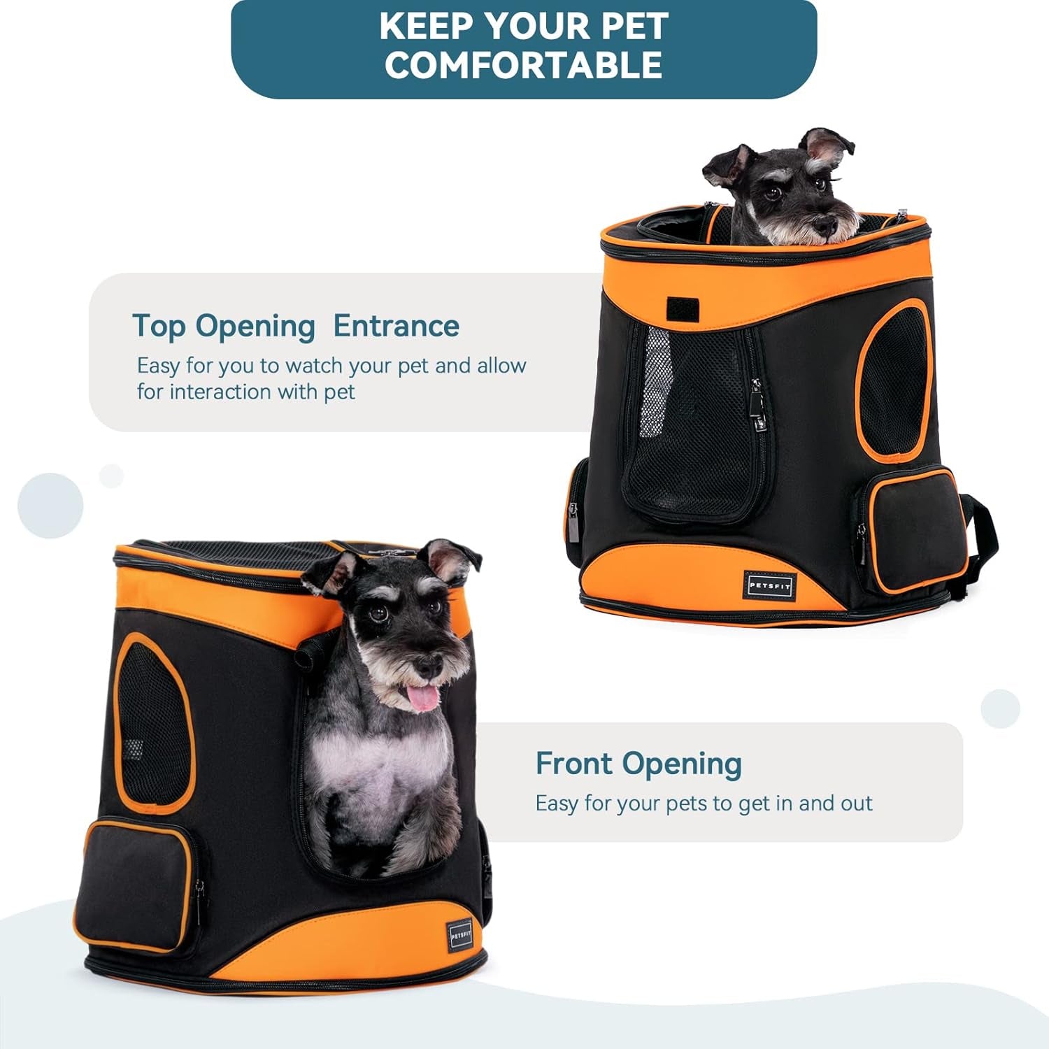 Cat Backpack Carrier Easy - Fit Dog Travel Backpack Carrier for Hiking Walking Cycling Suitable for Small Medium Dogs Cats and Rabbits up to 22 Pounds, Orange - pet needs7445057956963Cat Backpack Carrier Easy - Fit Dog Travel Backpack Carrier for Hiking Walking Cycling Suitable for Small Medium Dogs Cats and Rabbits up to 22 Pounds, OrangeOrangepet needs