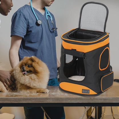 Cat Backpack Carrier Easy - Fit Dog Travel Backpack Carrier for Hiking Walking Cycling Suitable for Small Medium Dogs Cats and Rabbits up to 22 Pounds, Orange - pet needs7445057956963Cat Backpack Carrier Easy - Fit Dog Travel Backpack Carrier for Hiking Walking Cycling Suitable for Small Medium Dogs Cats and Rabbits up to 22 Pounds, OrangeOrangepet needs
