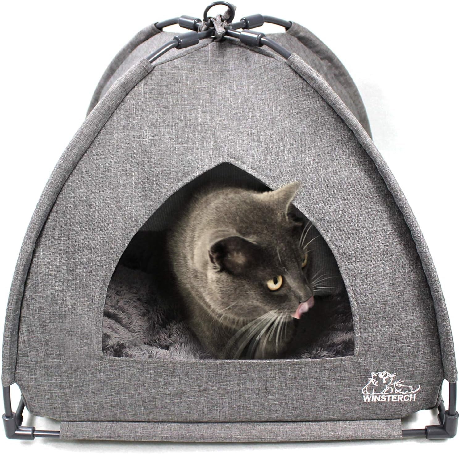Cat Beds for Indoor Cats,Covered Cat Cave Bed with Removable Washable Pillow,Warming Cat Cave Bed Kitten Beds Small Pets Bed for Indoor Cats (18.5'' X 18.5'' X 15.8'', Grey) - pet needs726084858725Cat Beds for Indoor Cats,Covered Cat Cave Bed with Removable Washable Pillow,Warming Cat Cave Bed Kitten Beds Small Pets Bed for Indoor Cats (18.5'' X 18.5'' X 15.8'', Grey)Greypet needs