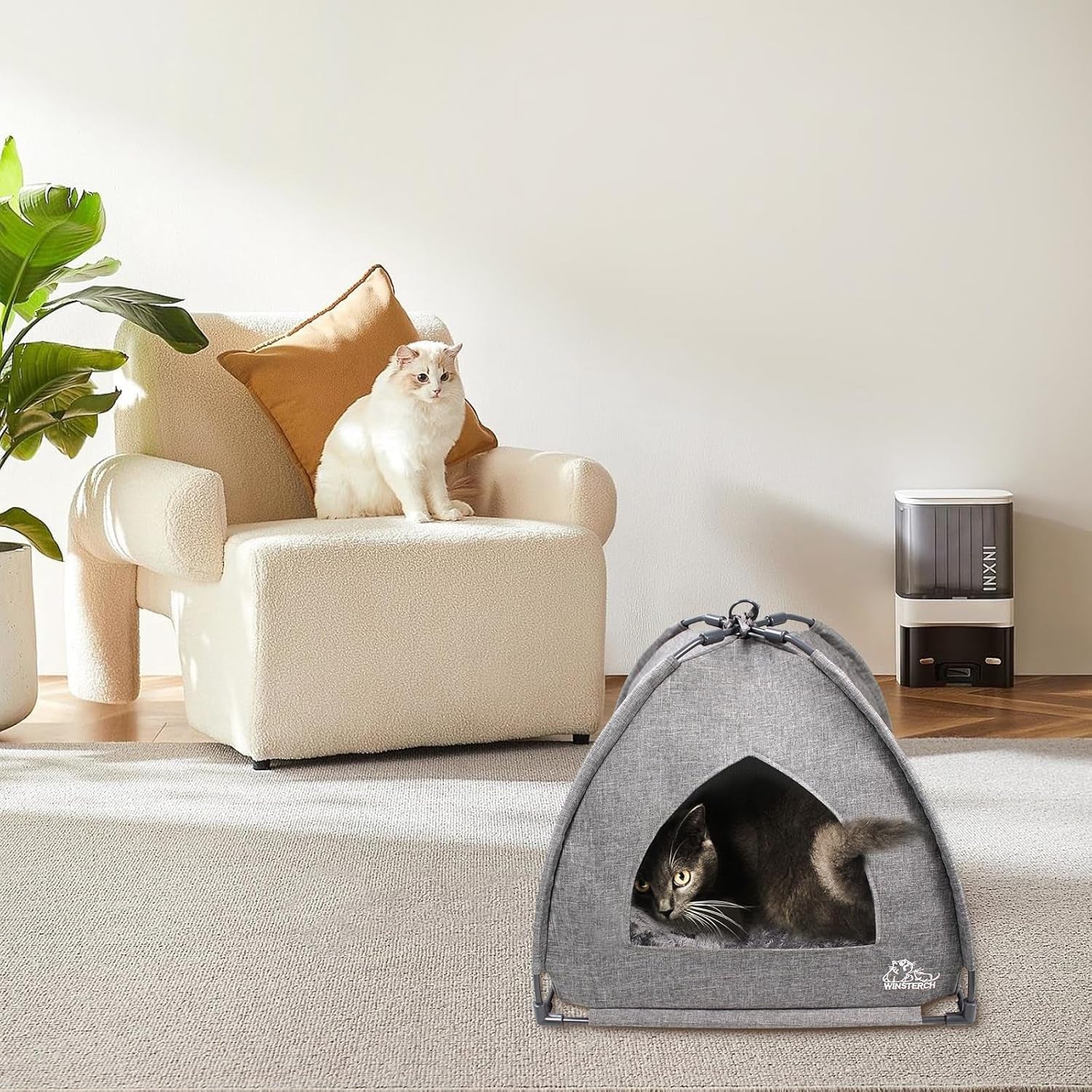 Cat Beds for Indoor Cats,Covered Cat Cave Bed with Removable Washable Pillow,Warming Cat Cave Bed Kitten Beds Small Pets Bed for Indoor Cats (18.5'' X 18.5'' X 15.8'', Grey) - pet needs726084858725Cat Beds for Indoor Cats,Covered Cat Cave Bed with Removable Washable Pillow,Warming Cat Cave Bed Kitten Beds Small Pets Bed for Indoor Cats (18.5'' X 18.5'' X 15.8'', Grey)Greypet needs