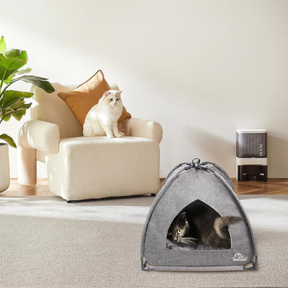 Cat Beds for Indoor Cats,Covered Cat Cave Bed with Removable Washable Pillow,Warming Cat Cave Bed Kitten Beds Small Pets Bed for Indoor Cats (18.5'' X 18.5'' X 15.8'', Grey) - pet needs726084858725Cat Beds for Indoor Cats,Covered Cat Cave Bed with Removable Washable Pillow,Warming Cat Cave Bed Kitten Beds Small Pets Bed for Indoor Cats (18.5'' X 18.5'' X 15.8'', Grey)Greypet needs