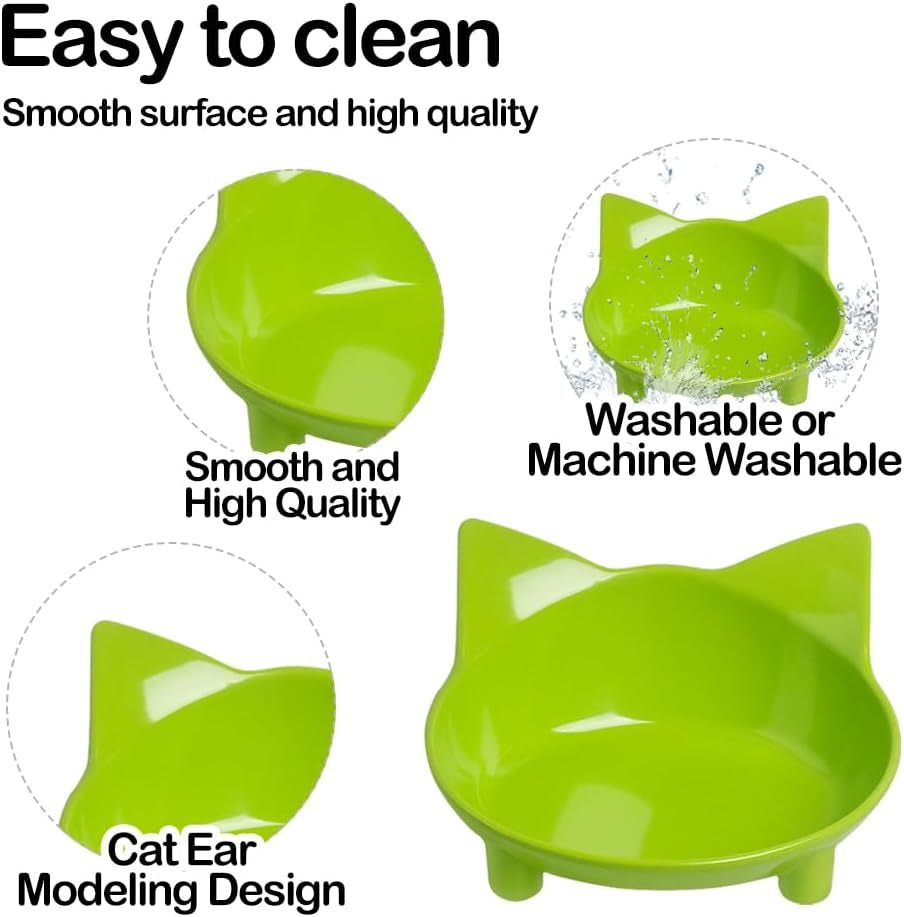 Cat Bowls, Non - Slip Food and Water Bowls for Cats & Dogs, Wide & Shallow Design to Prevent Whisker Fatigue, Safe Food - Grade Pet Dishes for Kittens, Puppies, Rabbits - pet needs313084378379Cat Bowls, Non - Slip Food and Water Bowls for Cats & Dogs, Wide & Shallow Design to Prevent Whisker Fatigue, Safe Food - Grade Pet Dishes for Kittens, Puppies, Rabbits3Yellow+Green+Orangepet needs