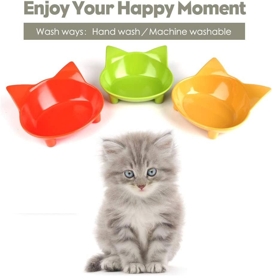 Cat Bowls, Non - Slip Food and Water Bowls for Cats & Dogs, Wide & Shallow Design to Prevent Whisker Fatigue, Safe Food - Grade Pet Dishes for Kittens, Puppies, Rabbits - pet needs313084378379Cat Bowls, Non - Slip Food and Water Bowls for Cats & Dogs, Wide & Shallow Design to Prevent Whisker Fatigue, Safe Food - Grade Pet Dishes for Kittens, Puppies, Rabbits3Yellow+Green+Orangepet needs