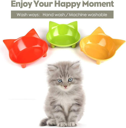 Cat Bowls, Non - Slip Food and Water Bowls for Cats & Dogs, Wide & Shallow Design to Prevent Whisker Fatigue, Safe Food - Grade Pet Dishes for Kittens, Puppies, Rabbits - pet needs313084378379Cat Bowls, Non - Slip Food and Water Bowls for Cats & Dogs, Wide & Shallow Design to Prevent Whisker Fatigue, Safe Food - Grade Pet Dishes for Kittens, Puppies, Rabbits3Yellow+Green+Orangepet needs