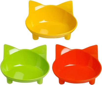 Cat Bowls, Non - Slip Food and Water Bowls for Cats & Dogs, Wide & Shallow Design to Prevent Whisker Fatigue, Safe Food - Grade Pet Dishes for Kittens, Puppies, Rabbits - pet needs313084378379Cat Bowls, Non - Slip Food and Water Bowls for Cats & Dogs, Wide & Shallow Design to Prevent Whisker Fatigue, Safe Food - Grade Pet Dishes for Kittens, Puppies, Rabbits3Yellow+Green+Orangepet needs