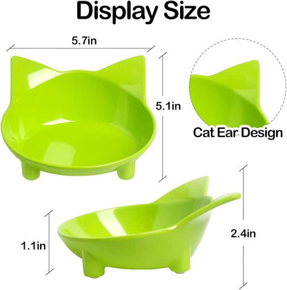 Cat Bowls, Non - Slip Food and Water Bowls for Cats & Dogs, Wide & Shallow Design to Prevent Whisker Fatigue, Safe Food - Grade Pet Dishes for Kittens, Puppies, Rabbits - pet needs313084378379Cat Bowls, Non - Slip Food and Water Bowls for Cats & Dogs, Wide & Shallow Design to Prevent Whisker Fatigue, Safe Food - Grade Pet Dishes for Kittens, Puppies, Rabbits3Yellow+Green+Orangepet needs