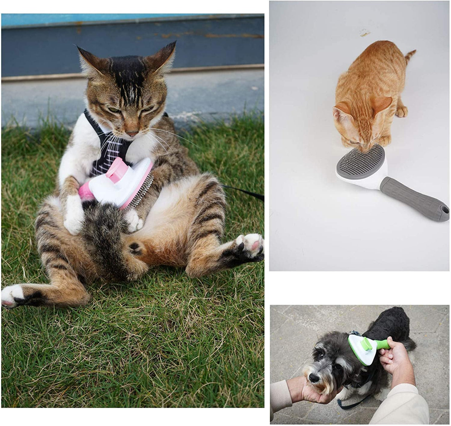 Cat Brush and Dog Brush, Cat Brush for Shedding and Grooming with Long or Short Hair Self Cleaning Slicker Brush - pet needs7445000704740Cat Brush and Dog Brush, Cat Brush for Shedding and Grooming with Long or Short Hair Self Cleaning Slicker Brushpet needs