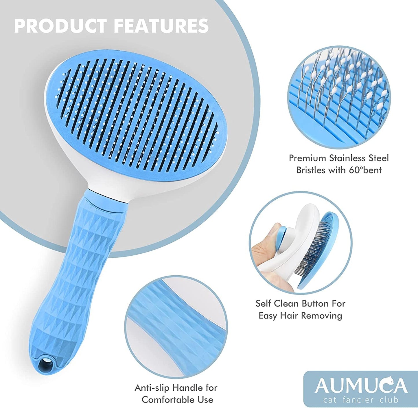 Cat Brush and Dog Brush, Cat Brush for Shedding and Grooming with Long or Short Hair Self Cleaning Slicker Brush - pet needs7445000704740Cat Brush and Dog Brush, Cat Brush for Shedding and Grooming with Long or Short Hair Self Cleaning Slicker Brushpet needs