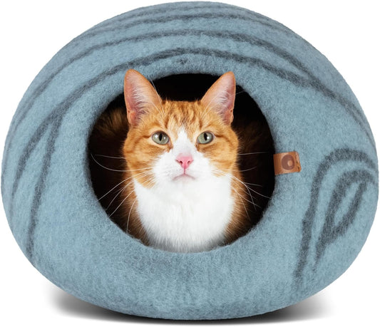 Cat Cave – Premium Felt Cat Bed for Indoor Cats, Handmade 100% Merino Wool (Aquamarine, Medium) - pet needs744110439908Cat Cave – Premium Felt Cat Bed for Indoor Cats, Handmade 100% Merino Wool (Aquamarine, Medium)AquamarineMediumMediumpet needs