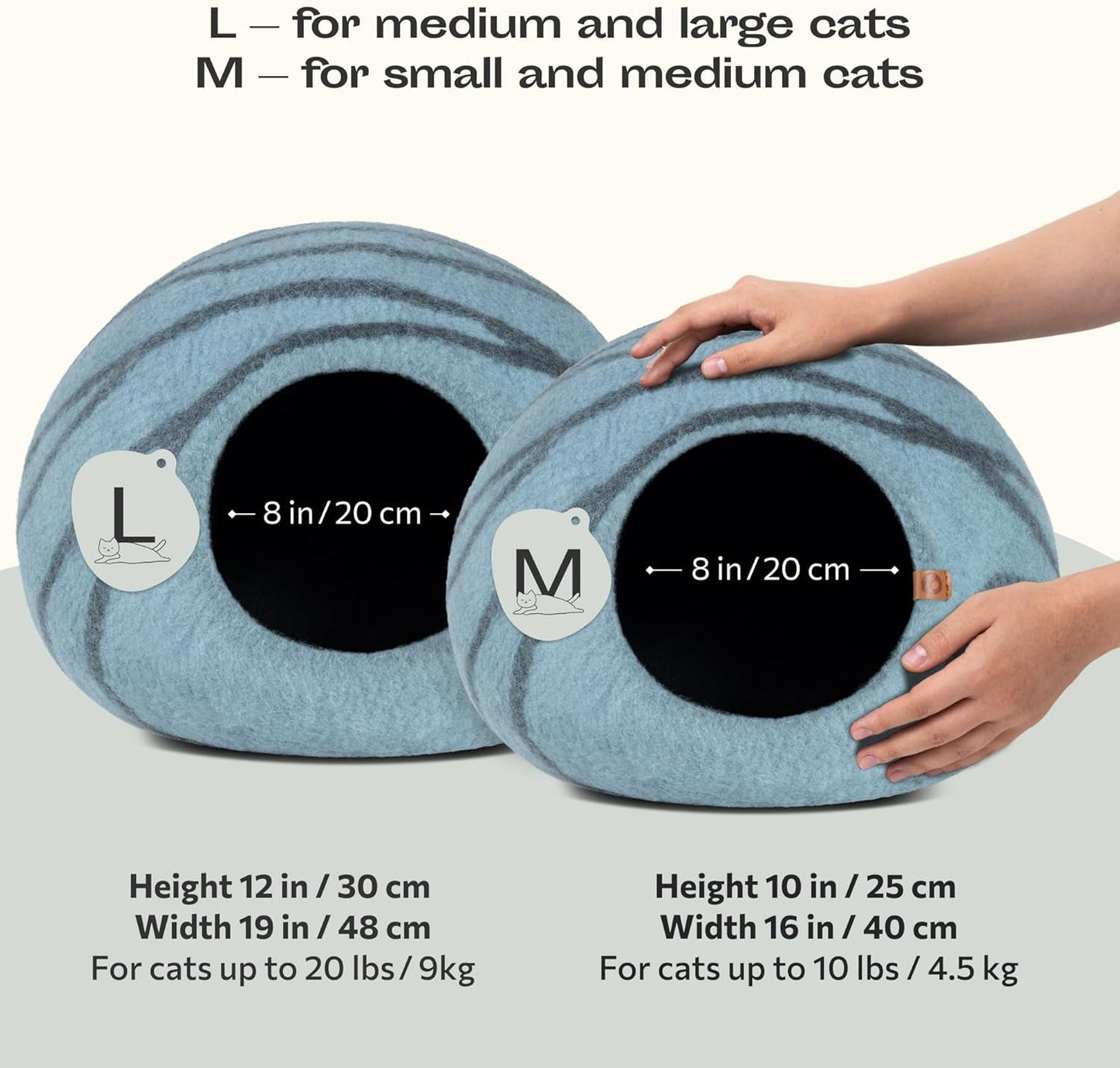 Cat Cave – Premium Felt Cat Bed for Indoor Cats, Handmade 100% Merino Wool (Aquamarine, Medium) - pet needs744110439908Cat Cave – Premium Felt Cat Bed for Indoor Cats, Handmade 100% Merino Wool (Aquamarine, Medium)AquamarineMediumMediumpet needs