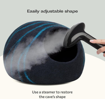 Cat Cave – Premium Felt Cat Bed for Indoor Cats, Handmade 100% Merino Wool (Large, Black Aqua) - pet needs705353045738Cat Cave – Premium Felt Cat Bed for Indoor Cats, Handmade 100% Merino Wool (Large, Black Aqua)Black AquaLargeLargepet needs