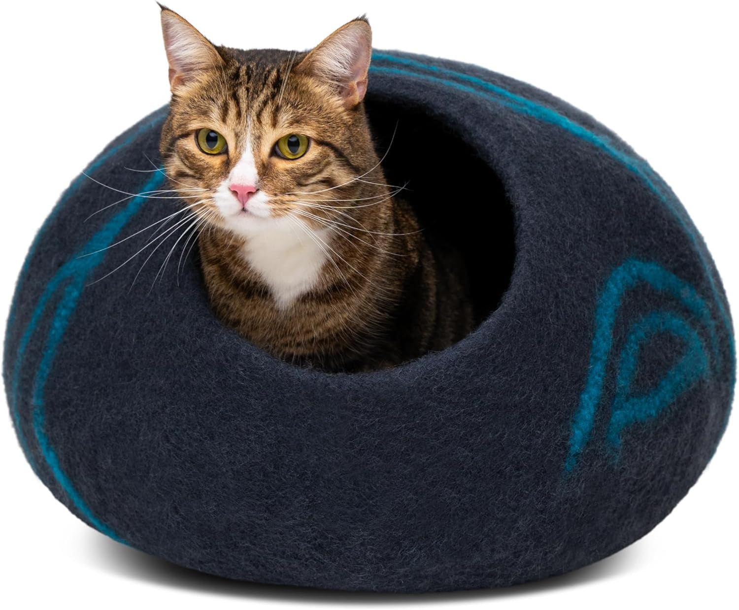 Cat Cave – Premium Felt Cat Bed for Indoor Cats, Handmade 100% Merino Wool (Large, Black Aqua) - pet needs705353045738Cat Cave – Premium Felt Cat Bed for Indoor Cats, Handmade 100% Merino Wool (Large, Black Aqua)Black AquaLargeLargepet needs