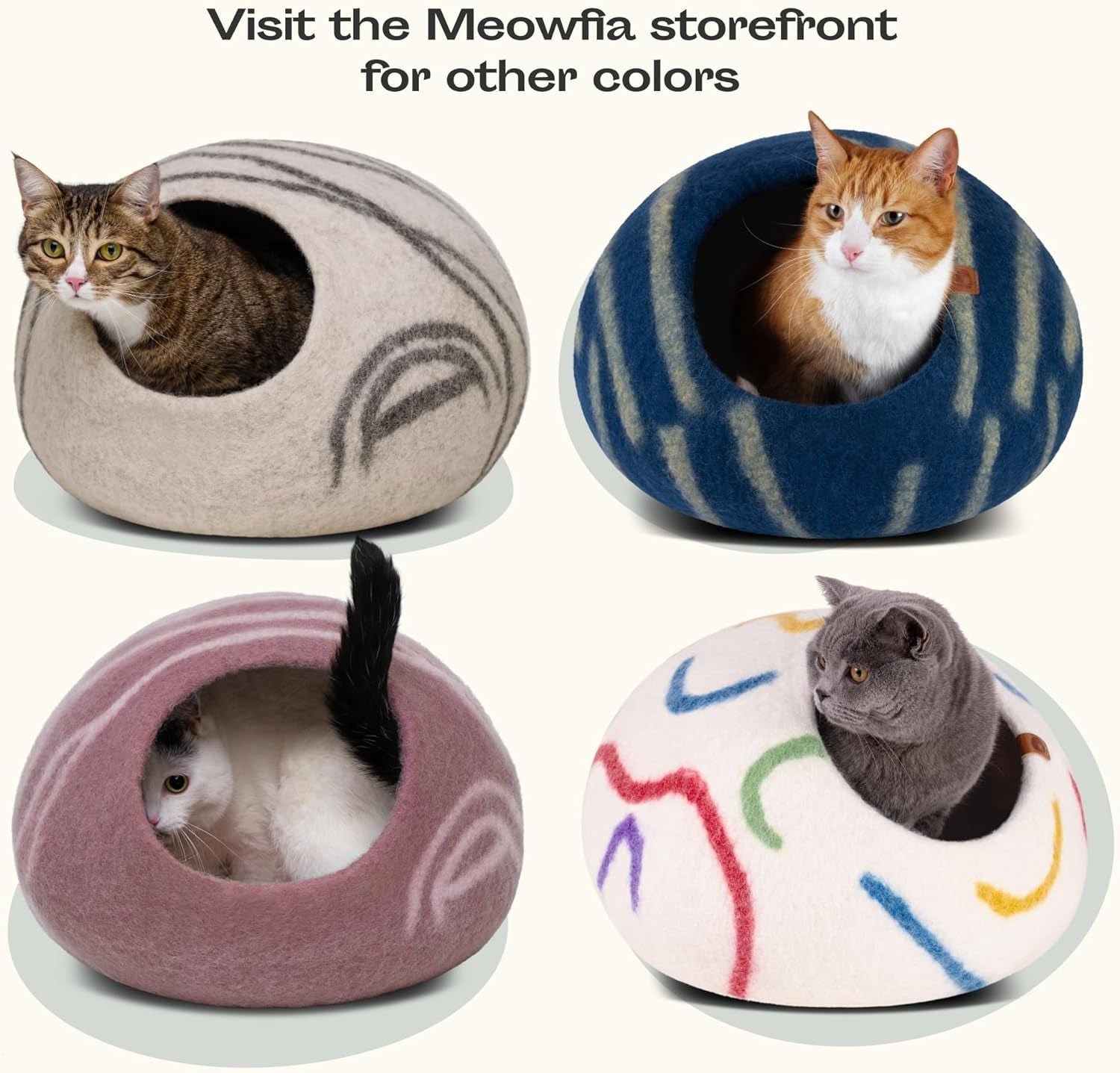 Cat Cave – Premium Felt Cat Bed for Indoor Cats, Handmade 100% Merino Wool (Light Grey, Large) - pet needs7445007174195Cat Cave – Premium Felt Cat Bed for Indoor Cats, Handmade 100% Merino Wool (Light Grey, Large)Light GreyLargeLargepet needs