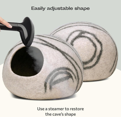 Cat Cave – Premium Felt Cat Bed for Indoor Cats, Handmade 100% Merino Wool (Light Grey, Medium) - pet needs705353167331Cat Cave – Premium Felt Cat Bed for Indoor Cats, Handmade 100% Merino Wool (Light Grey, Medium)Light GreyMediumMediumpet needs