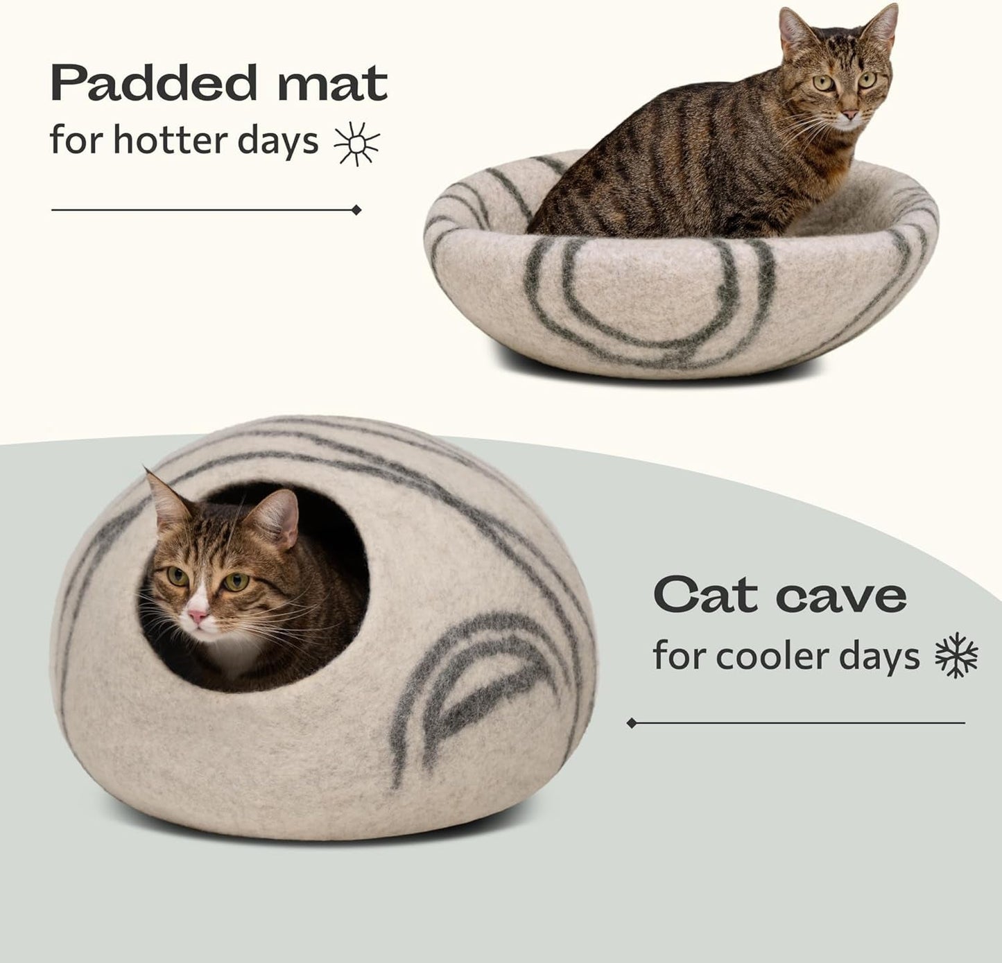Cat Cave – Premium Felt Cat Bed for Indoor Cats, Handmade 100% Merino Wool (Light Grey, Medium) - pet needs705353167331Cat Cave – Premium Felt Cat Bed for Indoor Cats, Handmade 100% Merino Wool (Light Grey, Medium)Light GreyMediumMediumpet needs