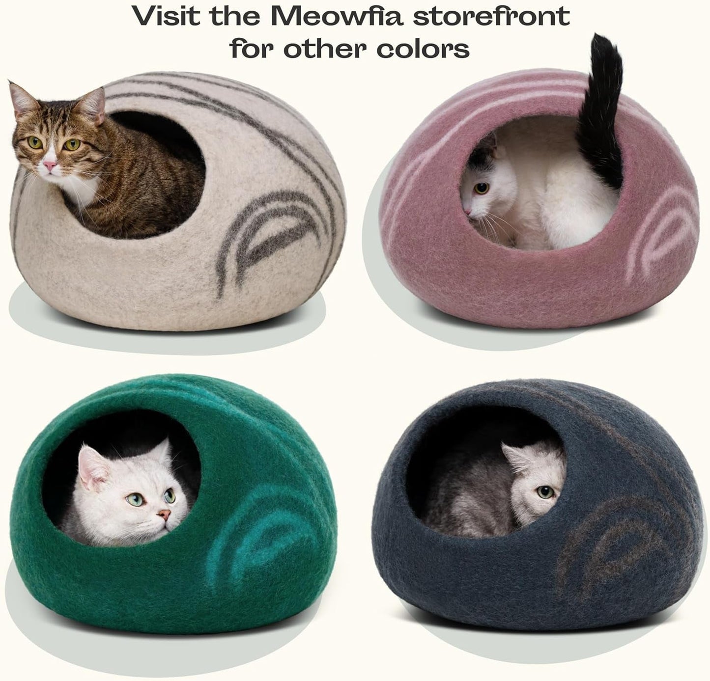 Cat Cave – Premium Felt Cat Bed for Indoor Cats, Handmade 100% Merino Wool (Light Grey, Medium) - pet needs705353167331Cat Cave – Premium Felt Cat Bed for Indoor Cats, Handmade 100% Merino Wool (Light Grey, Medium)Light GreyMediumMediumpet needs