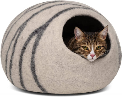 Cat Cave – Premium Felt Cat Bed for Indoor Cats, Handmade 100% Merino Wool (Light Grey, Medium) - pet needs705353167331Cat Cave – Premium Felt Cat Bed for Indoor Cats, Handmade 100% Merino Wool (Light Grey, Medium)Light GreyMediumMediumpet needs