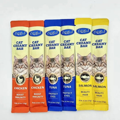 Cat Food OEM ODM Wet Pet Food Cat Treats Creamy Bar High Protein Pet Supplement15G*4 - pet needs313109498433Cat Food OEM ODM Wet Pet Food Cat Treats Creamy Bar High Protein Pet Supplement15G*4Salmon 20Pcspet needs