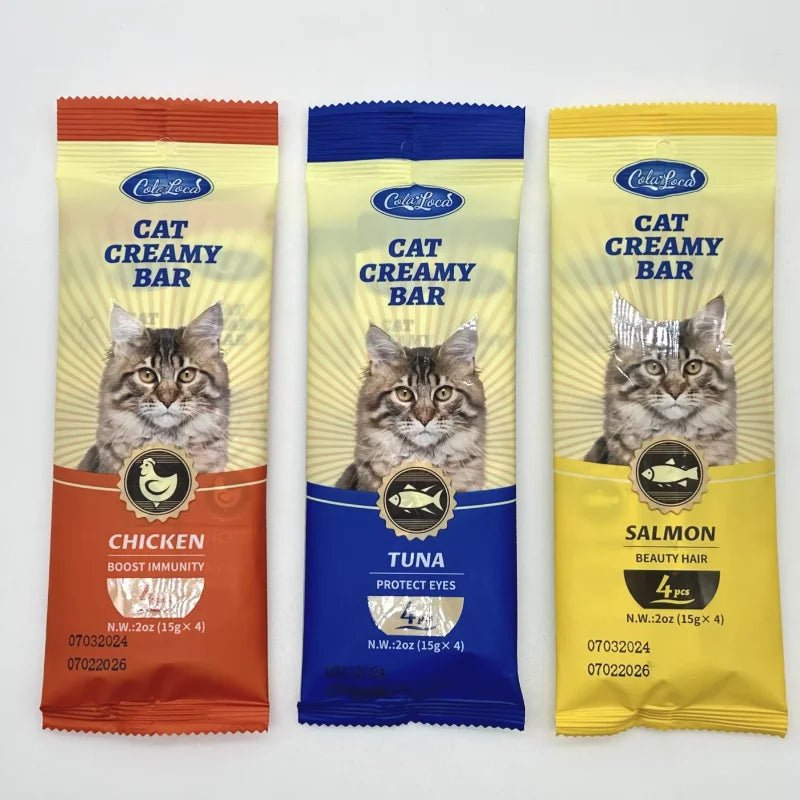 Cat Food OEM ODM Wet Pet Food Cat Treats Creamy Bar High Protein Pet Supplement15G*4 - pet needs313109498433Cat Food OEM ODM Wet Pet Food Cat Treats Creamy Bar High Protein Pet Supplement15G*4Salmon 20Pcspet needs