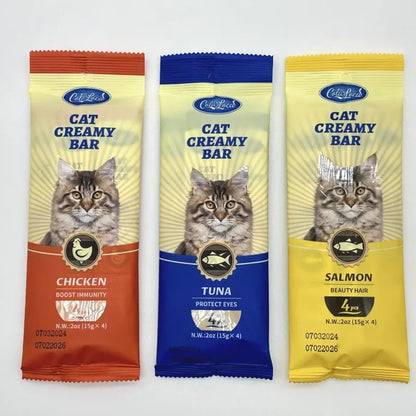 Cat Food OEM ODM Wet Pet Food Cat Treats Creamy Bar High Protein Pet Supplement15G*4 - pet needs313109498433Cat Food OEM ODM Wet Pet Food Cat Treats Creamy Bar High Protein Pet Supplement15G*4Salmon 20Pcspet needs