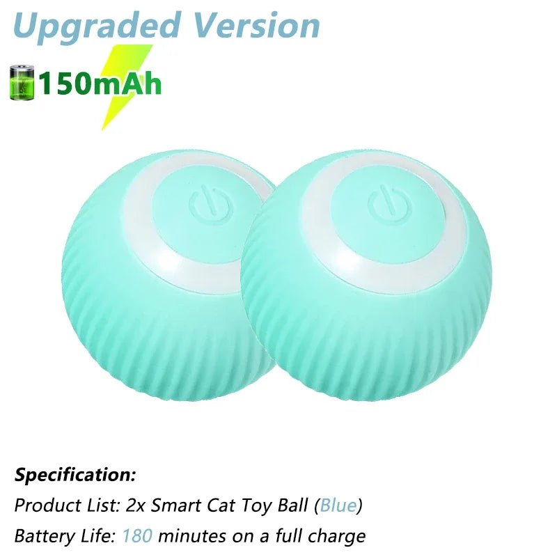 Cat Interactive Ball Electric Automatic Rolling Ball Smart Toys for Cats Smart Cat Toy Rotating Ball Cat Game Accessories - pet needs313043046035Cat Interactive Ball Electric Automatic Rolling Ball Smart Toys for Cats Smart Cat Toy Rotating Ball Cat Game Accessories2Pcs Blue 150MahFood Grade SiliconeFood Grade Siliconepet needs