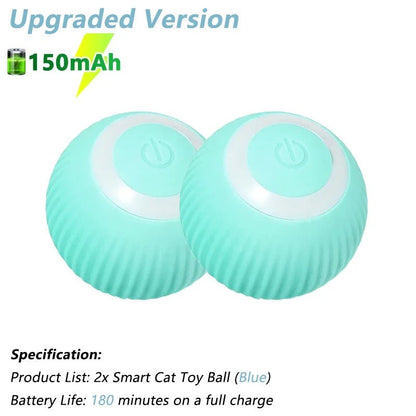 Cat Interactive Ball Electric Automatic Rolling Ball Smart Toys for Cats Smart Cat Toy Rotating Ball Cat Game Accessories - pet needs313043046035Cat Interactive Ball Electric Automatic Rolling Ball Smart Toys for Cats Smart Cat Toy Rotating Ball Cat Game Accessories2Pcs Blue 150MahFood Grade SiliconeFood Grade Siliconepet needs