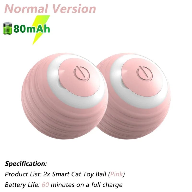 Cat Interactive Ball Electric Automatic Rolling Ball Smart Toys for Cats Smart Cat Toy Rotating Ball Cat Game Accessories - pet needs7445036546536Cat Interactive Ball Electric Automatic Rolling Ball Smart Toys for Cats Smart Cat Toy Rotating Ball Cat Game Accessories2Pcs Pink 80MahFood Grade SiliconeFood Grade Siliconepet needs