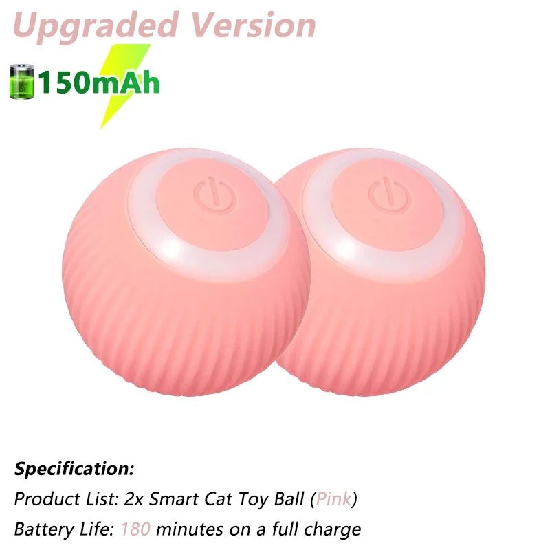 Cat Interactive Ball Electric Automatic Rolling Ball Smart Toys for Cats Smart Cat Toy Rotating Ball Cat Game Accessories - pet needs7445048716712Cat Interactive Ball Electric Automatic Rolling Ball Smart Toys for Cats Smart Cat Toy Rotating Ball Cat Game Accessories2Pcs Pink 150MahFood Grade SiliconeFood Grade Siliconepet needs