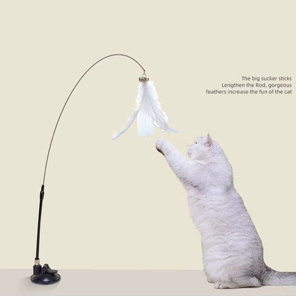 Cat Toy Feather Stick Interactive Toy Super Suction Kitten Toy Cup Removable 2 Feather Replacement Cat Accessories - pet needs744759130402Cat Toy Feather Stick Interactive Toy Super Suction Kitten Toy Cup Removable 2 Feather Replacement Cat AccessoriesNo Suction Cup2Pcs Random Feathers2Pcs Random Featherspet needs