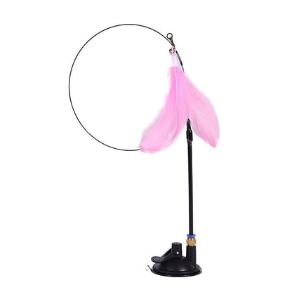 Cat Toy Feather Stick Interactive Toy Super Suction Kitten Toy Cup Removable 2 Feather Replacement Cat Accessories - pet needs705353328930Cat Toy Feather Stick Interactive Toy Super Suction Kitten Toy Cup Removable 2 Feather Replacement Cat AccessoriesSuper Suction CupPinkPinkpet needs