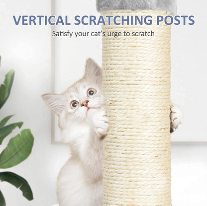 Cat Tree for Indoor Cats, 65.5 Inches Multi - Level Cat Tower Cat Tree with Hammock, Scratching Posts, Top Perch, Ladder, Cat Activity Tree Cat Condo with Toys, Cat Climbing Tower for Kitten Play - pet needs313041261201Cat Tree for Indoor Cats, 65.5 Inches Multi - Level Cat Tower Cat Tree with Hammock, Scratching Posts, Top Perch, Ladder, Cat Activity Tree Cat Condo with Toys, Cat Climbing Tower for Kitten Playpet needs