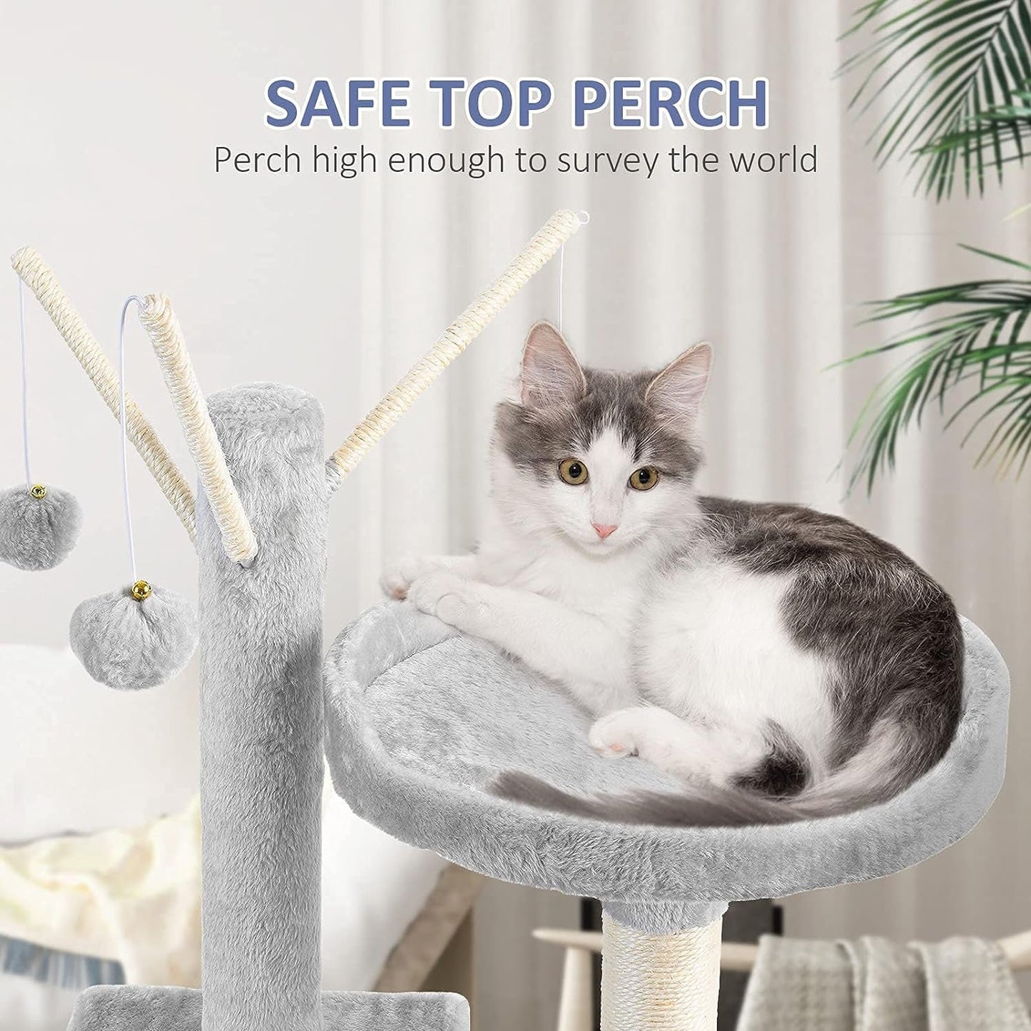 Cat Tree for Indoor Cats, 65.5 Inches Multi - Level Cat Tower Cat Tree with Hammock, Scratching Posts, Top Perch, Ladder, Cat Activity Tree Cat Condo with Toys, Cat Climbing Tower for Kitten Play - pet needs313041261201Cat Tree for Indoor Cats, 65.5 Inches Multi - Level Cat Tower Cat Tree with Hammock, Scratching Posts, Top Perch, Ladder, Cat Activity Tree Cat Condo with Toys, Cat Climbing Tower for Kitten Playpet needs