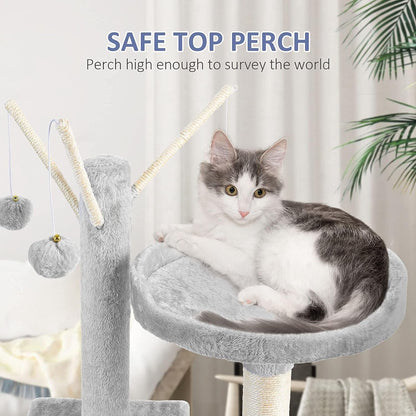 Cat Tree for Indoor Cats, 65.5 Inches Multi - Level Cat Tower Cat Tree with Hammock, Scratching Posts, Top Perch, Ladder, Cat Activity Tree Cat Condo with Toys, Cat Climbing Tower for Kitten Play - pet needs313041261201Cat Tree for Indoor Cats, 65.5 Inches Multi - Level Cat Tower Cat Tree with Hammock, Scratching Posts, Top Perch, Ladder, Cat Activity Tree Cat Condo with Toys, Cat Climbing Tower for Kitten Playpet needs