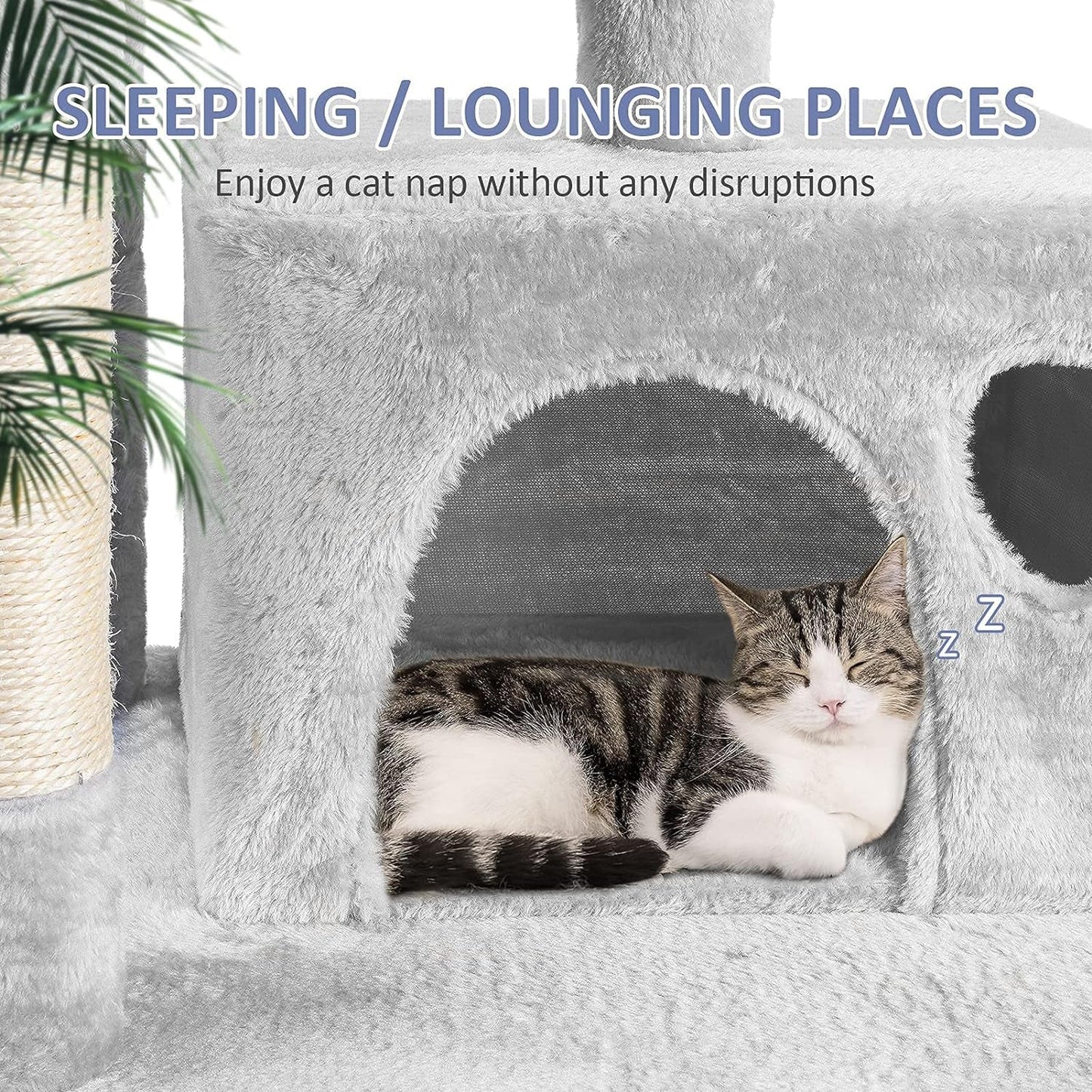 Cat Tree for Indoor Cats, 65.5 Inches Multi - Level Cat Tower Cat Tree with Hammock, Scratching Posts, Top Perch, Ladder, Cat Activity Tree Cat Condo with Toys, Cat Climbing Tower for Kitten Play - pet needs313041261201Cat Tree for Indoor Cats, 65.5 Inches Multi - Level Cat Tower Cat Tree with Hammock, Scratching Posts, Top Perch, Ladder, Cat Activity Tree Cat Condo with Toys, Cat Climbing Tower for Kitten Playpet needs